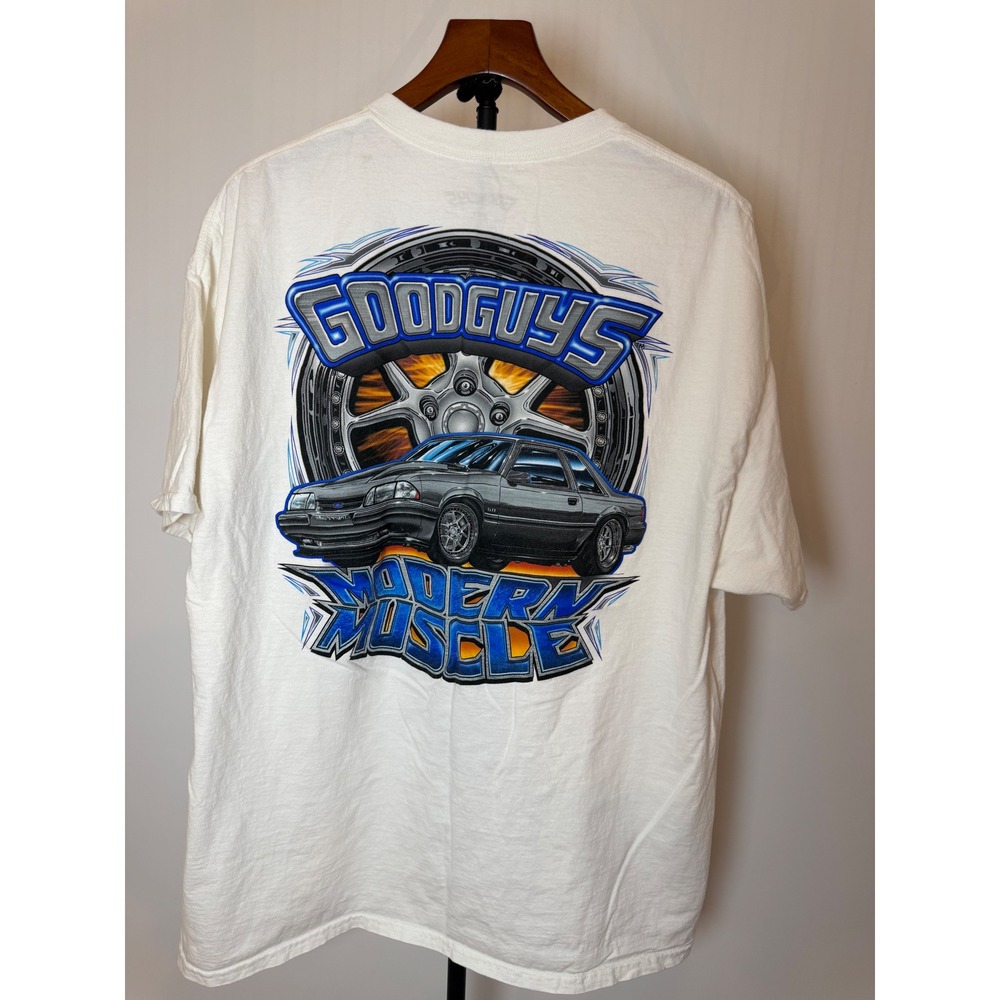 Goodguys Modern Muscle Fox Body Mustang Graphic T-Shirt Mens 2XL White